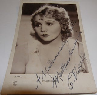 Item #63-8754 Post Card signed by French film star Florelle. Films Paramount, Florelle