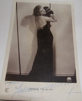Item #63-8792 Post card autographed by Jeanne Helbling. Films Paramount, Jeanne Helbling, Paris