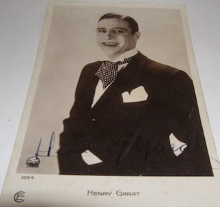 Item #63-8820 Post Card autographed by Henry Garat. Films Paramount, Henry Garat
