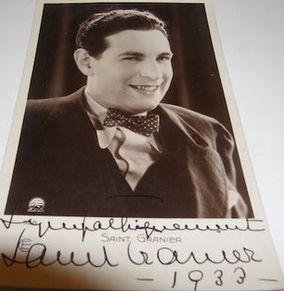 Item #63-8824 Post Card autographed by Saint Granier. Films Paramount, Saint Granier