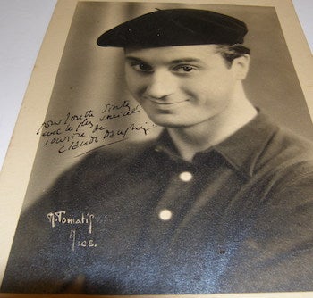 Item #63-8828 Photograph inscribed with autograph by [Claude Gathy]. R. Tomatip?, France Nice, Claude Gathy.