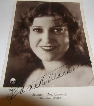 Item #63-8834 Post Card autographed by Jeannette Mac Donald. Films Paramount, Paris