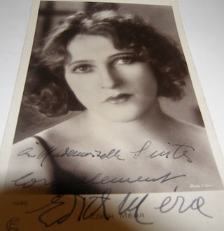 Item #63-8842 Post Card autographed by Edith Mera. Cinemagazine-Edition, Edith Mera, Paris