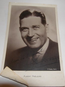 Item #63-8873 Post Card autographed by Albert Prejean. Studio Pour Vous, Albert Prejean, Paris