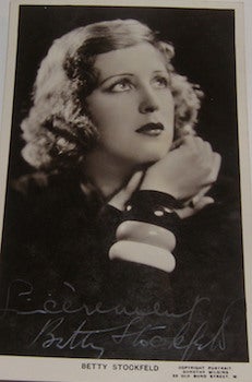 Item #63-8890 Post Card autographed by Betty Stockfeld. Dorothy Wilding, Betty Stockfeld, London