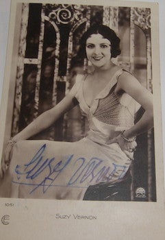 Item #63-8892 Post Card autographed by Suzy Vernon. Films Paramount, Suzy Vernon, Paris