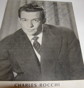 Item #63-8912 Post card autographed by Charles Rocchi. Disques Vega, Studio Gouverneur, Charles...