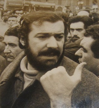 Item #63-8944 B&W Photograph of Mario Capanna, leader of the Gauchiste Student Movement in Italy,...