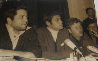 Item #63-8953 B&W Photograph of leaders of the Paris student uprising of 1968: Dr. Gismar, M....