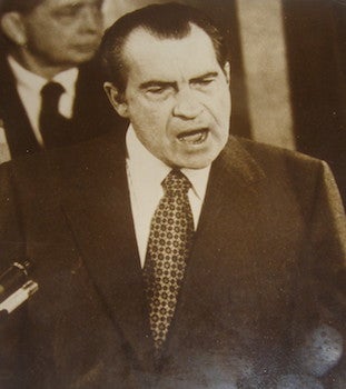 Item #63-8955 B&W Photograph of Richard Nixon, January 26, 1972. Photo Keystone, Paris