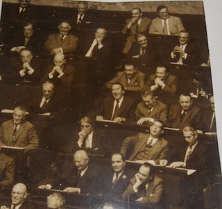 Item #63-8963 B&W Photograph of the French National Assembly during a speech by Pierre Messmer,...