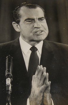 Item #63-8979 B&W Photograph of Richard Nixon, December 8, 1969. Photo Keystone, Paris
