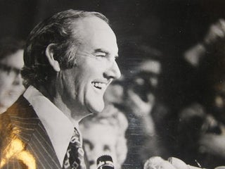 Item #63-8986 B&W Photograph of Senator George McGovern. July 12, 1972. Photo Keystone, Paris