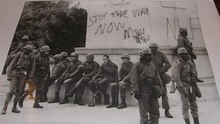 Item #63-9024 B&W Photograph of National Guard troops at Vietnam War protests in Washington, DC,...