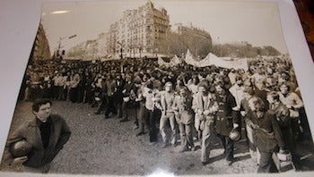 Item #63-9026 B&W Photograph of Student protests in Paris, March 23, 1973. Photo Keystone, Paris.