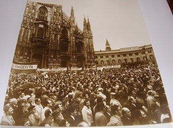 Item #63-9032 B&W Photograph of an Italian Fascist rally in Milan, April 19, 1972. Photo Keystone, Paris.