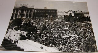 Item #63-9038 B&W Photograph of Italian Metallurgists Strike in Rome, February 9, 1973. Photo...