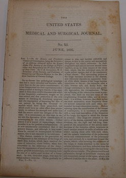 Item #63-9063 The United States Medical And Surgical Journal. No. XI. June, 1835. James Webster,...