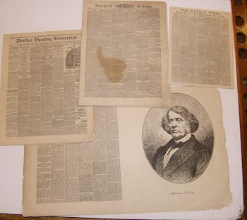 Item #63-9082 Miniature Newspapers: The Weekly Times (London) December 25, 1870; Boston Evening Transcript July 1, 1874; New-York Tribune March 12 & April 20, 1874. The Weekly Times, Boston Evening Transcript, New-York Tribune, London.