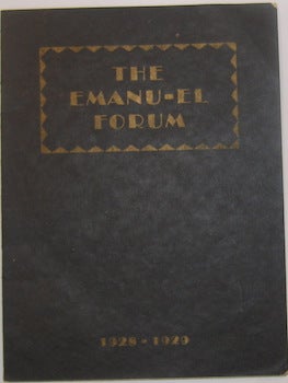 Item #63-9102 The Emanu-el Forum Announces Its Second Special Lecture Series, Season of 1928 - 1929. Speakers Include Louis Untermeyer. Temple Emanu-el, Rabbi Herman Lissauer, Los Angeles.