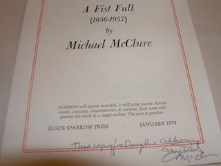 Item #63-9118 A Fist Full (1956 - 1957). In Sparrow 16, with signed dedication by McClure to...