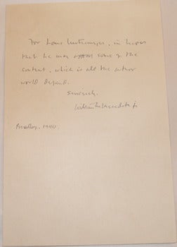 Item #63-9156 Class Poem. With signed dedication to Louis Untermeyer by Meredith on verso of poem, dated 1940. William Morris Meredith, Jr., Louis Untermeyer, Edna St. Vincent Milloy.