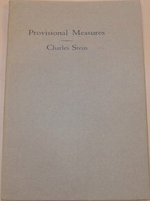 Item #63-9170 Provisional Measures. Limited edition, one of 500. Charles Stein, Graham...