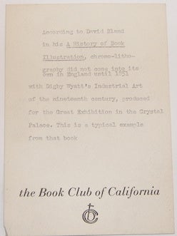 Item #63-9251 According To David Bland in his A History of Book Illustration, chromo-lithography...