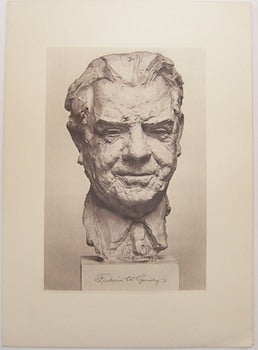Item #63-9335 Bust of Frederic Goudy, printed in our shop in photogravure. Lawton, Alfred Kennedy
