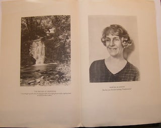 Item #63-9340 Brook At Deepdene, Photo of Bertha M. Goudy, and a page from Frankenstein, typeset...