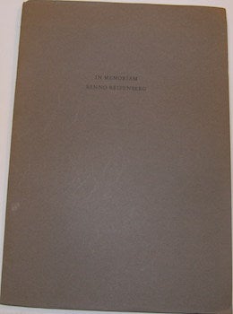 Item #63-9422 In Memoriam Benno Reifenberg. Includes facsimile of ALS by Max Beckmann to...