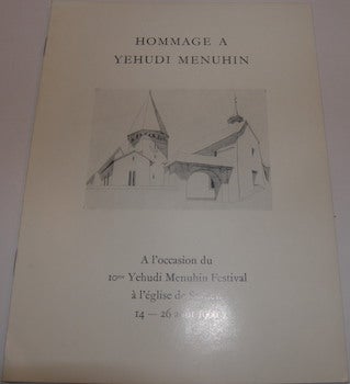 Item #63-9445 Hommage A Yehudi Menuhin. 14-26 Aout 1966. Yehudi Menuhin Festival a l'eglise de...