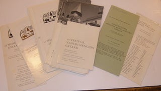 Item #63-9453 Nineteen Yehudi Menuhin Festival Concert Programs from 1963 - 1984. Festival Yehudi...