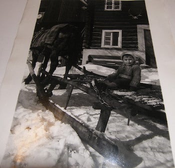 Item #63-9511 Girl On Sleigh. 20th Century American Photographer.