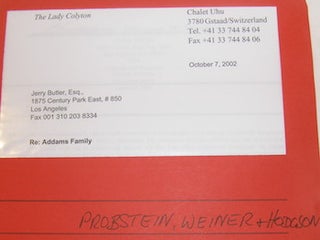 Item #63-9628 Fax sent to Colyton from Butler 10/03/2002, with reply from Colyton dated...