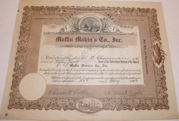 Item #63-9785 Shares in Muffin Makin's Company. Muffin Makin's Company.