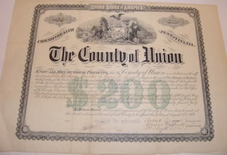 Item #63-9789 Shares in Bonds for County of Union, Pennsylvania. Pennsylvania County of Union