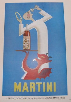Item #63-9821 Martini Advertisements from Paris, 1950s. Martini, Brunetta, illust