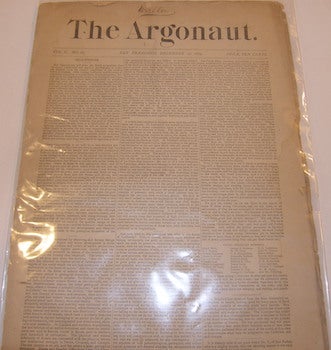 Item #63-9852 The Argonaut, December 27, 1879. Frank Pixley, Fred Somers.
