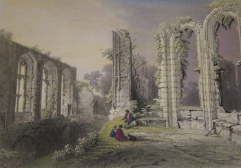 Item #63-9932 Kenilworth Castle. Hand-colored Engraving. W. H. Bartlett, A. Willmore, illustr., engrav.