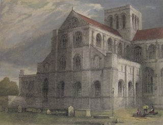 Item #63-9935 Winchester Cathedral, North Transept. Hand-colored Engraving. Hablot Browne, R....