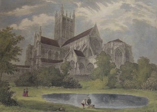 Item #63-9937 Wells Cathedral, South East View. Hand-colored Engraving. Hablot Browne, B....