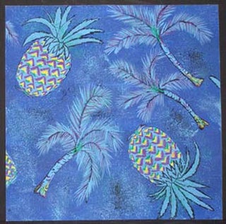 Item #65-0014 Blue Pineapples and Palm Fronds. Joe Carlos