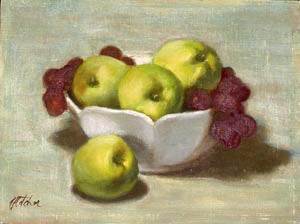 Item #65-0043 Still Life with Apples. Thatcher