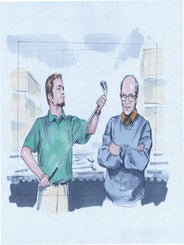 Item #65-0048 Original golf drawings. Golf Artist