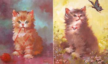 Item #65-0171 Pretty Kitties (447 - 450). Inc Donald Art Co., Florence after Kroger.