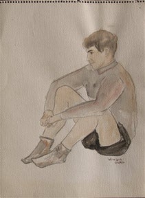 Item #65-0204 Portrait of a young man sitting. Youth Artist