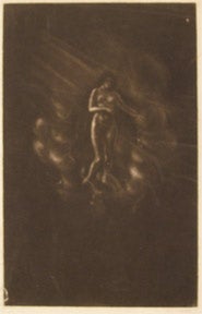 Item #65-0219 Nude woman in the dark heavens. Style of Eric Gill