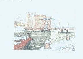 Plasse, Georges - Riverscape with Fort and Drawbridge