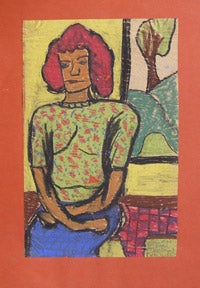 Item #65-0284 Seated Woman with Folded Arms in the style of the Bay Area Figurative School. Gary Ireland.